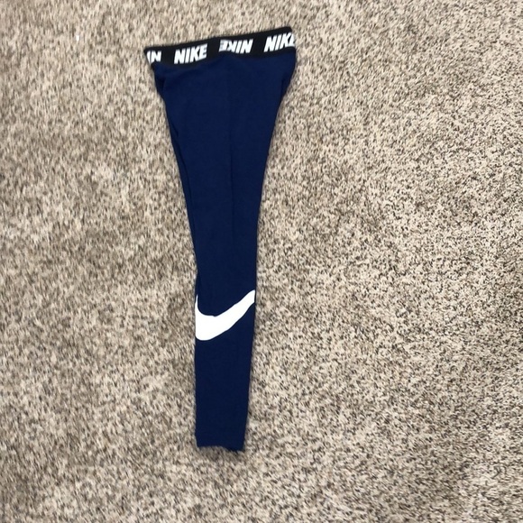 Nike High Waisted Club Leggings Size XS Navy Blue Cotton - Picture 4 of 12